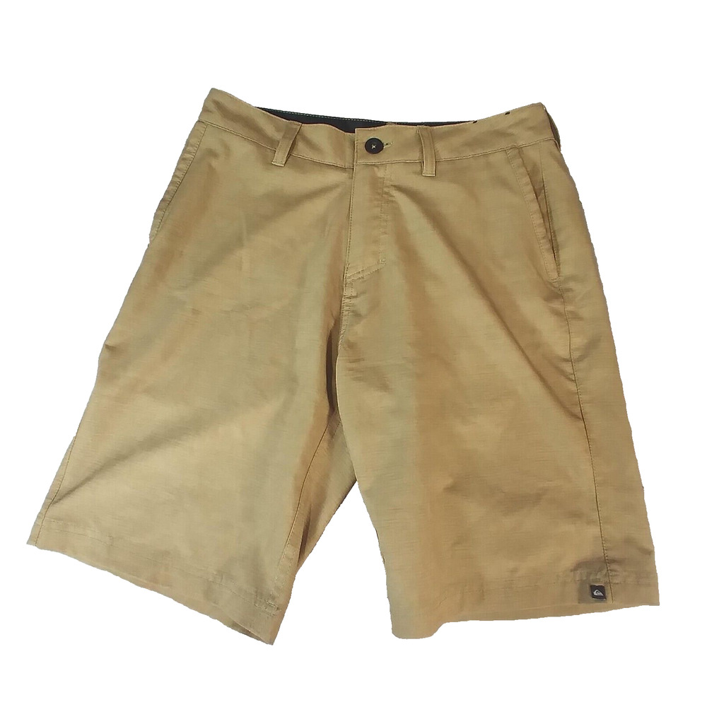 Quiksilver Shorts swim trunks mens 28 X 9 Brown Flex stretch amphibians hybrid